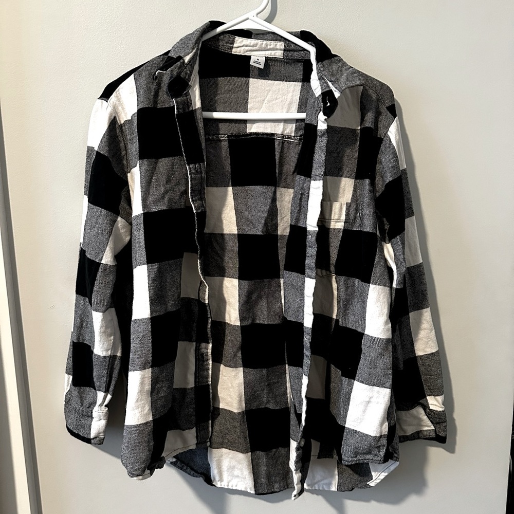 white and black flannel